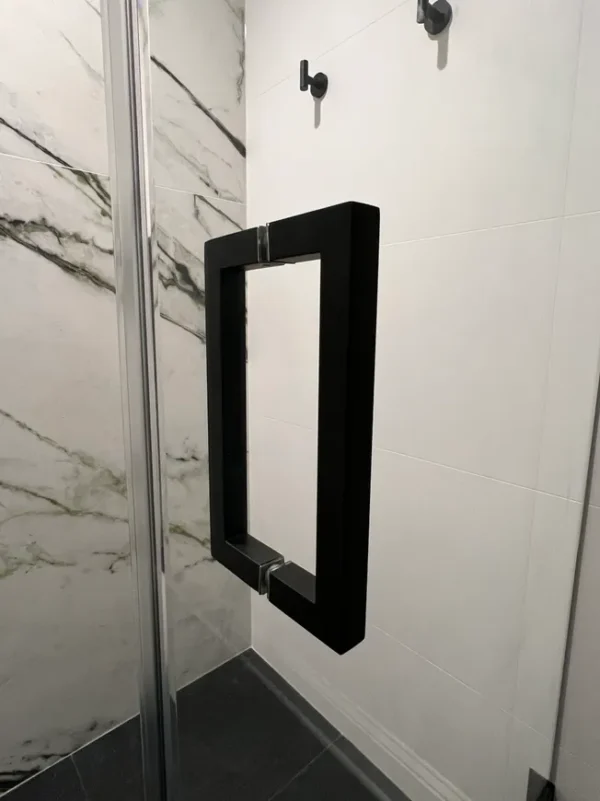 Square Matt Black Shower Handle - Image 4